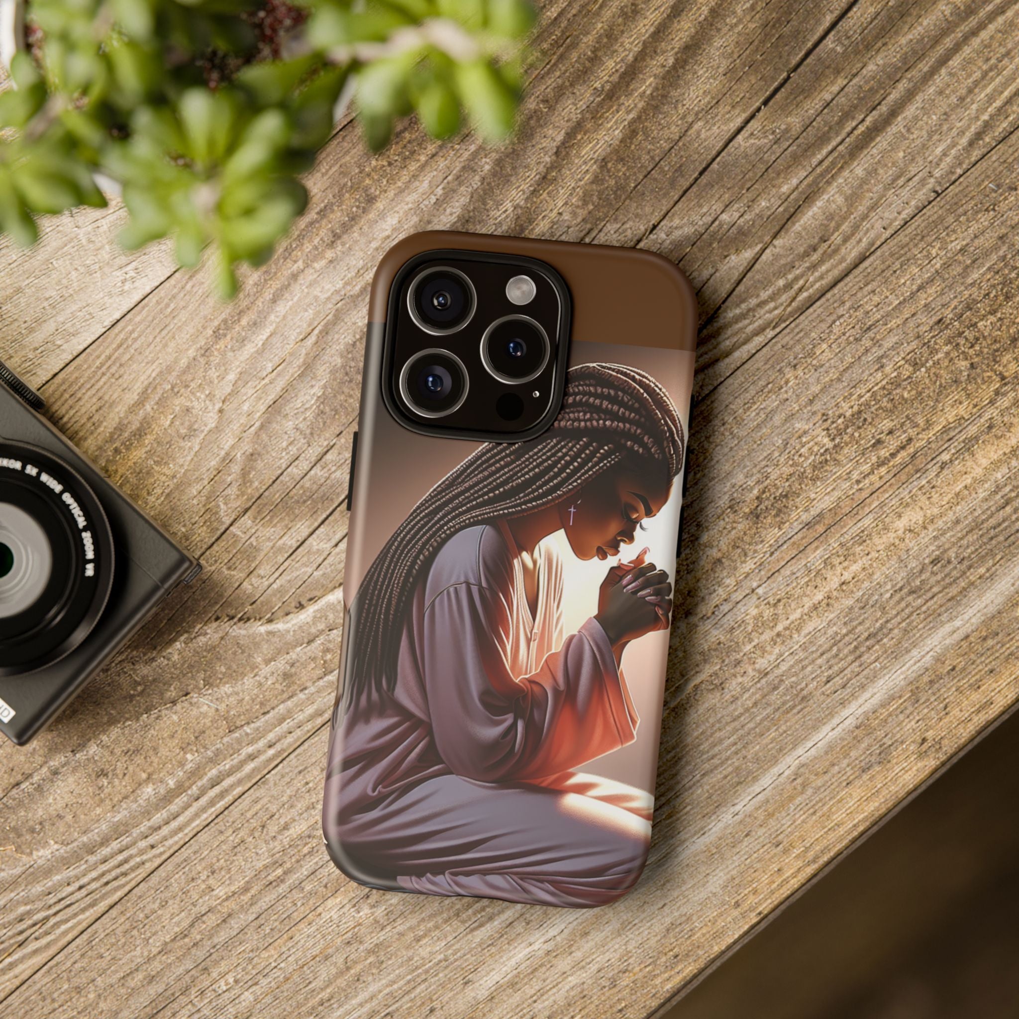 Cell phone case-Woman Praying-Spiritual Prayer Phone Case - Tough Cases with Inspirational Design