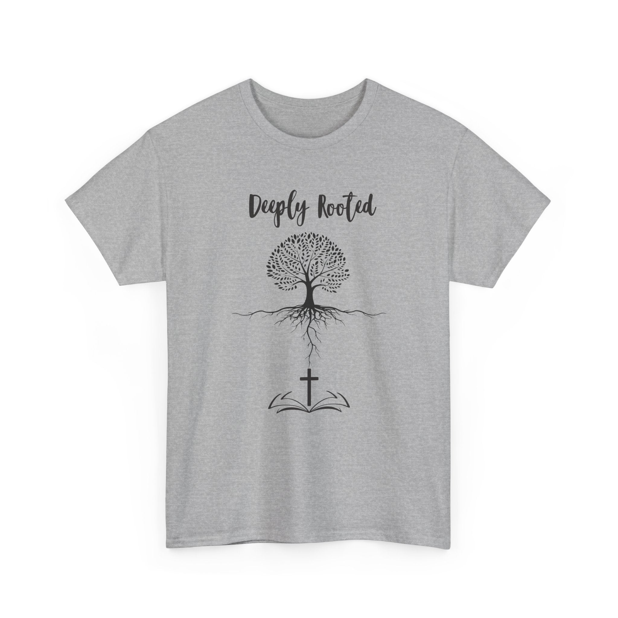 Deeply Rooted Unisex Heavy Cotton Tee - Inspirational Tree Design for Nature Lovers