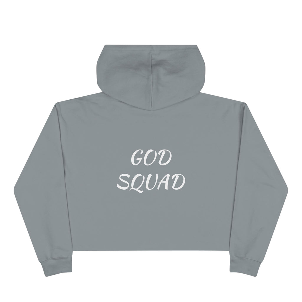 God Squad by THE FOG BRAND-Vibrant Crop Hoodie, Trendy Religious Streetwear, Christian Fashion, Pink, Gift for Her