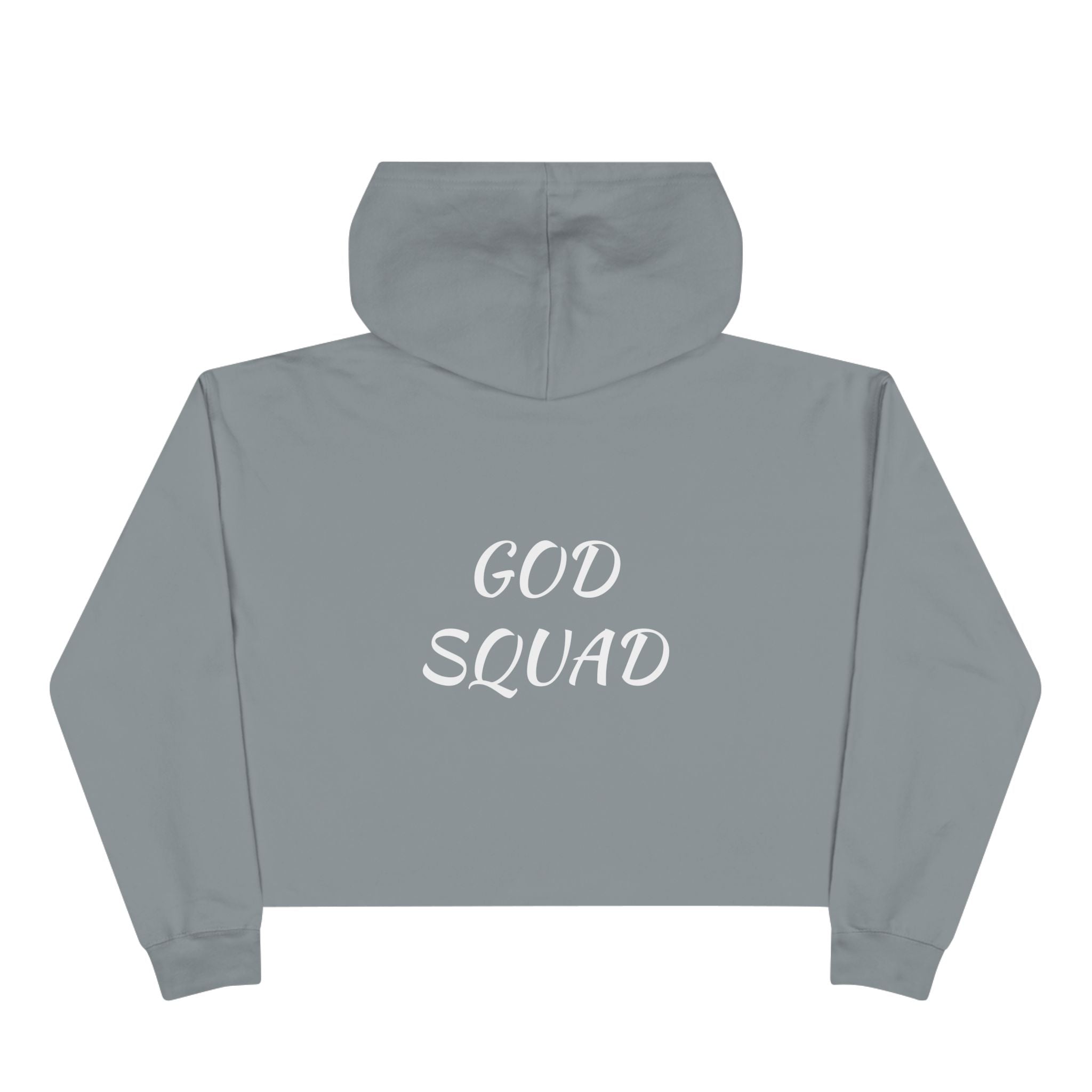 God Squad by THE FOG BRAND-Vibrant Crop Hoodie, Trendy Religious Streetwear, Christian Fashion, Pink, Gift for Her