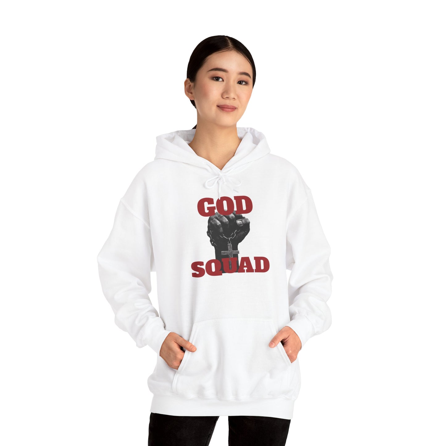 GOD SQUAD by The FOG BRAND- Unisex Hooded Sweatshirt with scripture-Spiritual Gift, Cozy Lounge Wear, Inspirational Apparel, Christian Apparel