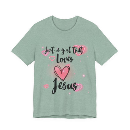I Just Love Jesus Tee-For Young Women, Colorful, Religious and Christian t-shirt