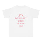 Kid's Youth Tee - I Just Get Cute & Trust God, Cute Motivational Shirt for Kids, Faith-Based Youth Apparel, Birthday Gift, Christian Clothing