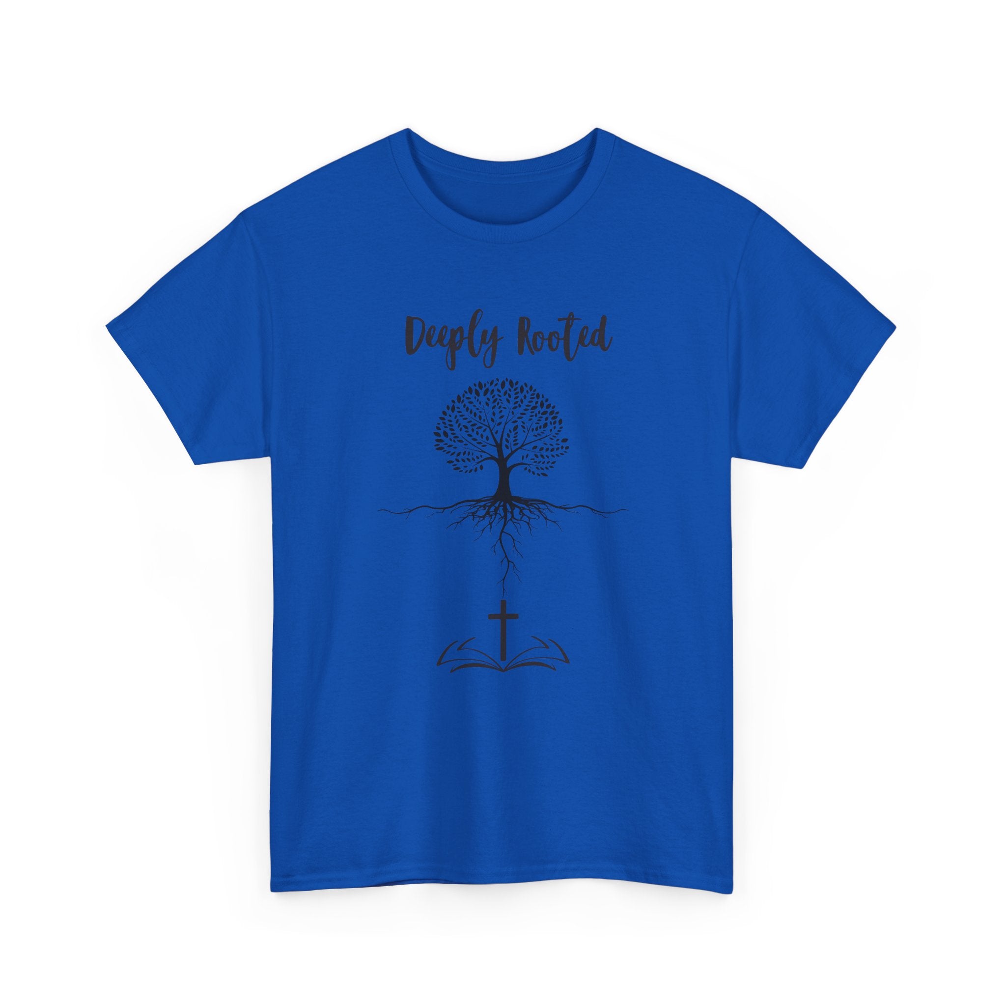Deeply Rooted Unisex Heavy Cotton Tee - Inspirational Tree Design for Nature Lovers