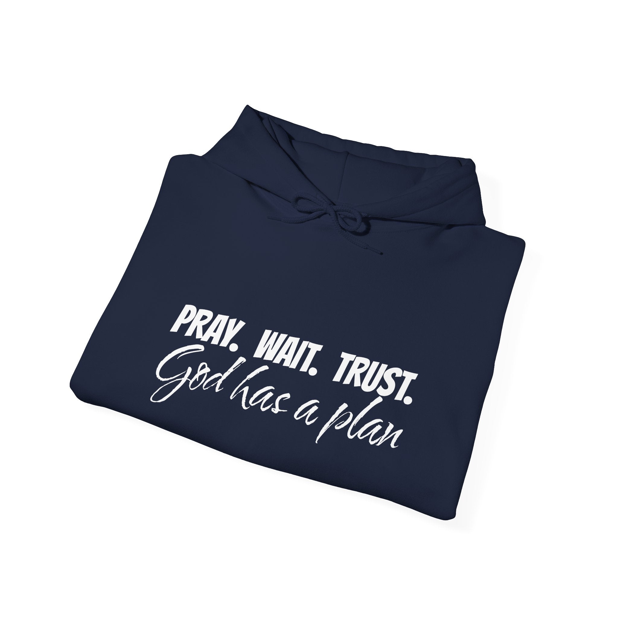 "Pray. Wait. Trust. God Has a Plan"-THE FOG BRAND Hooded Sweatshirt -