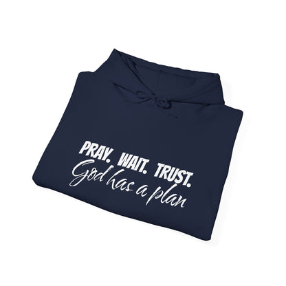 "Pray. Wait. Trust. God Has a Plan"-THE FOG BRAND Hooded Sweatshirt -
