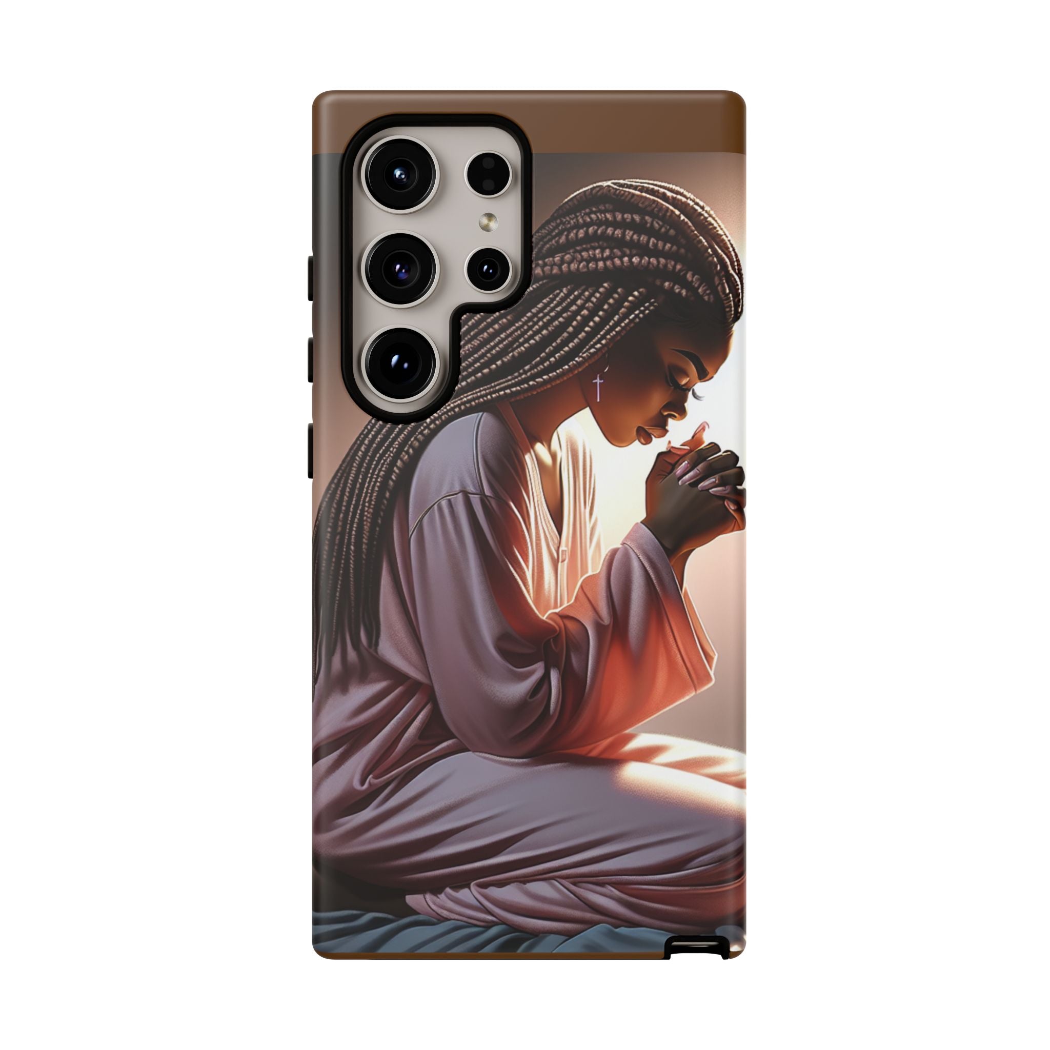Cell phone case-Woman Praying-Spiritual Prayer Phone Case - Tough Cases with Inspirational Design