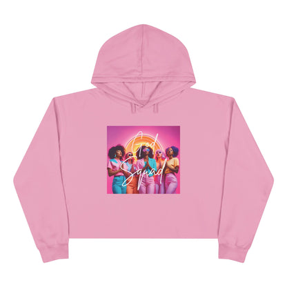 God Squad by THE FOG BRAND-Vibrant Crop Hoodie, Trendy Religious Streetwear, Christian Fashion, Pink, Gift for Her