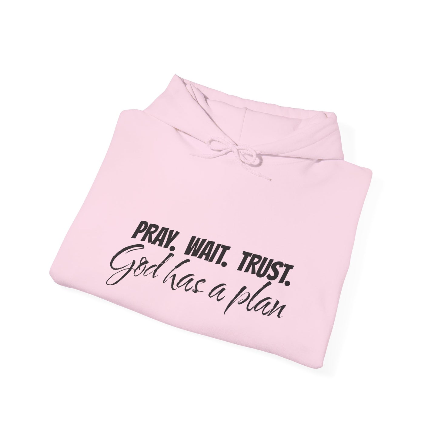 "Pray. Wait. Trust. God Has a Plan"-THE FOG BRAND Hooded Sweatshirt -