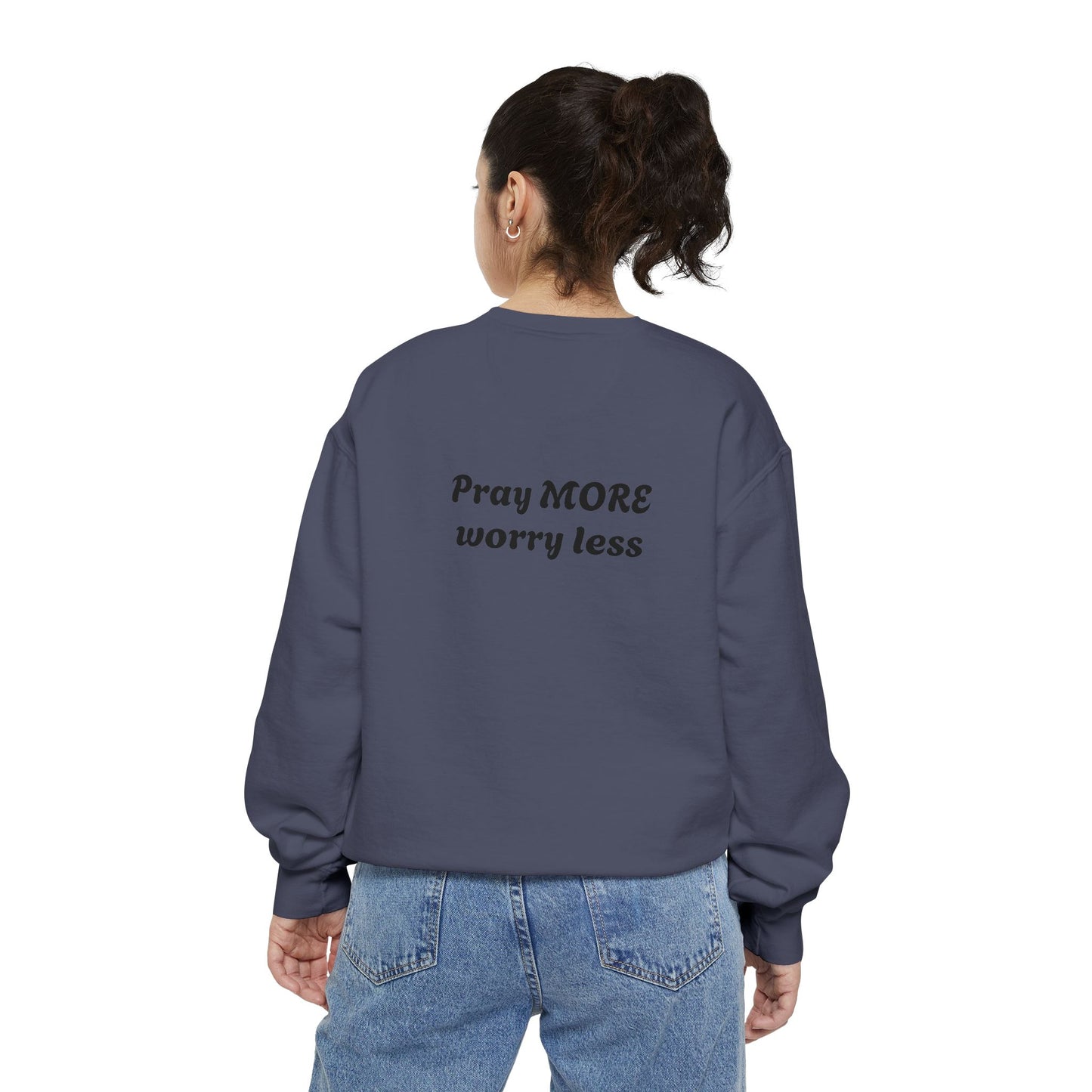 Pray About It- Religious, Unisex, Bold Print Sweatshirt, Cozy, Relaxed Fit for Everyday Wear,