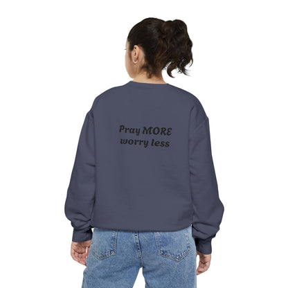 Pray About It- Religious, Unisex, Bold Print Sweatshirt, Cozy, Relaxed Fit for Everyday Wear,