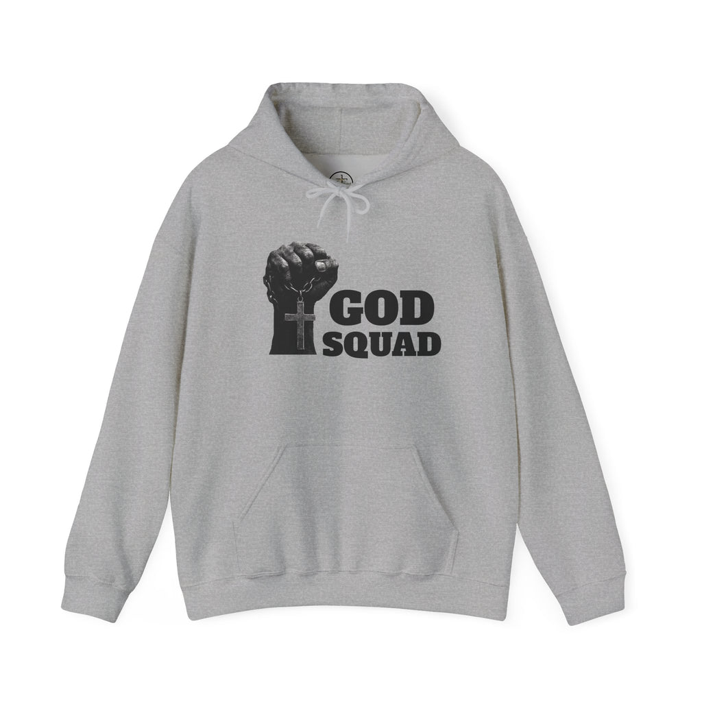 GOD SQUAD by The FOG BRAND- Unisex Hooded Sweatshirt with scripture-Spiritual Gift, Cozy Lounge Wear, Inspirational Apparel, Christian Apparel