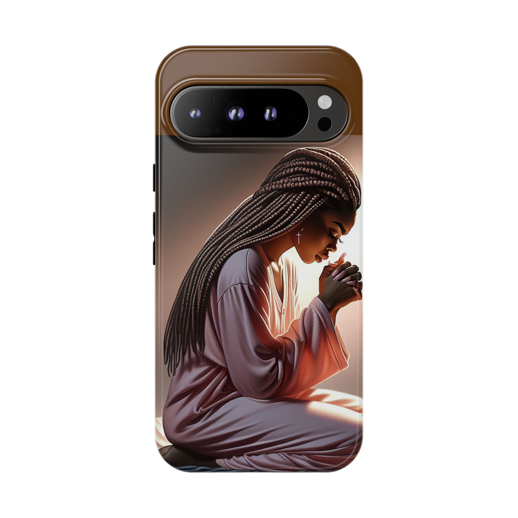 Cell phone case-Woman Praying-Spiritual Prayer Phone Case - Tough Cases with Inspirational Design
