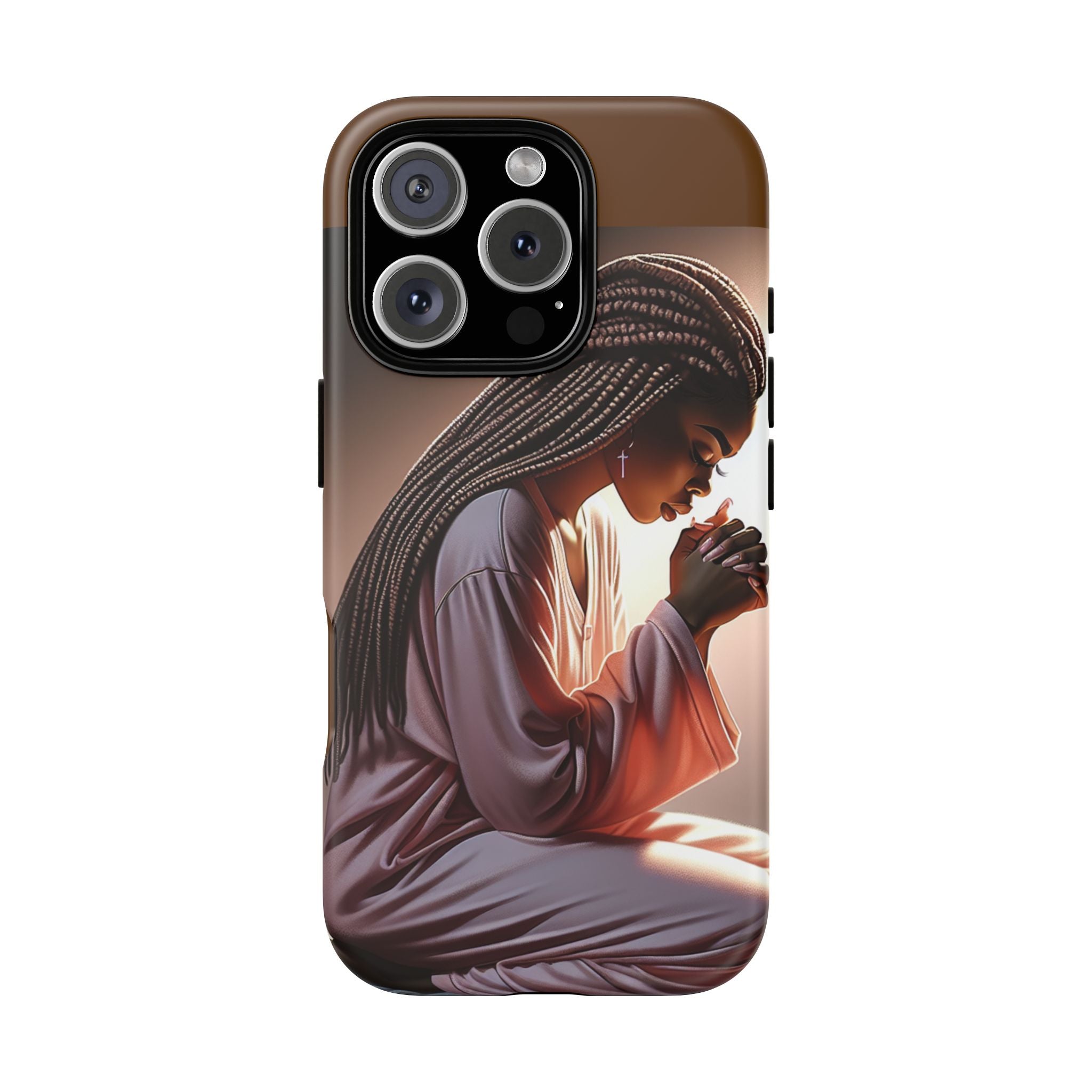 Cell phone case-Woman Praying-Spiritual Prayer Phone Case - Tough Cases with Inspirational Design