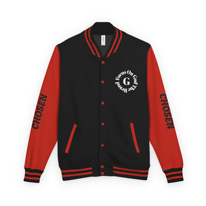 God Squad Unisex Letterman Jacket -THE FOD BRAND'S Bold Cross Design, Christian Strength & Faith Apparel