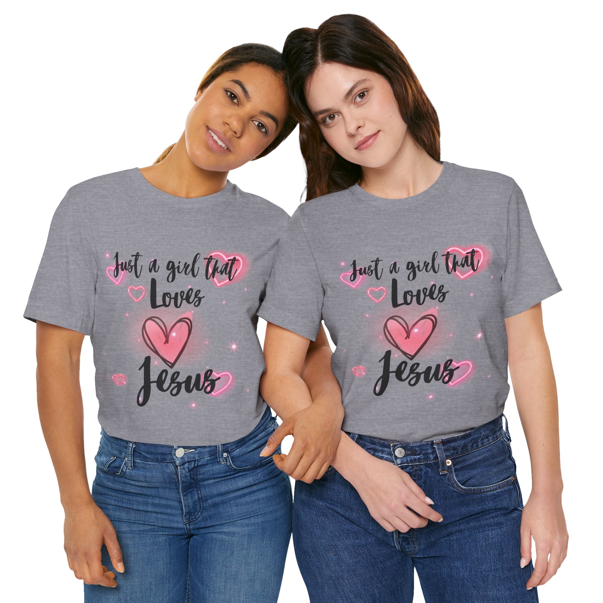 Just a Girl that Love Jesus Tee-For Young Women, Colorful, Religious and Christian t-shirt
