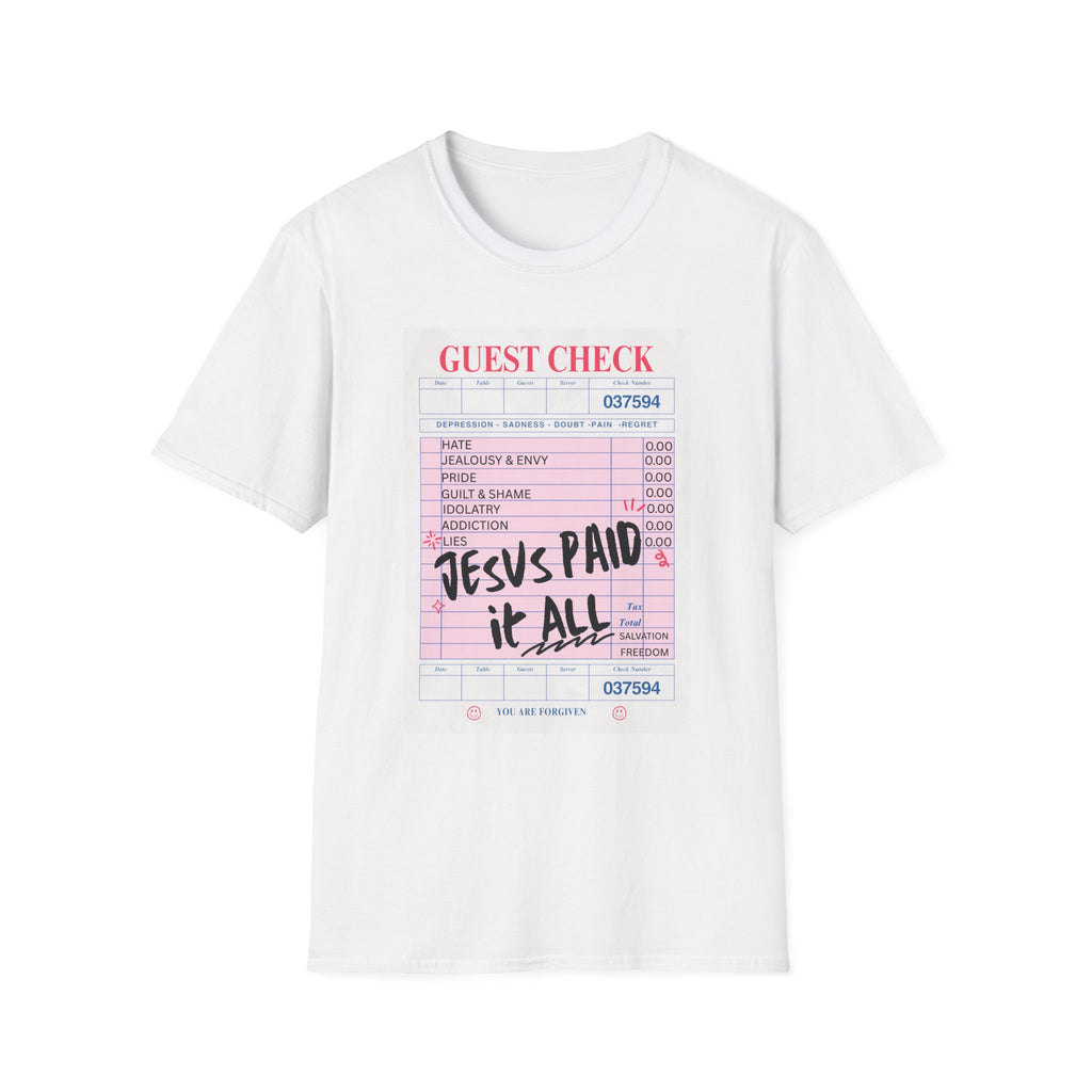 Jesus Paid It All Guest Check T-Shirt