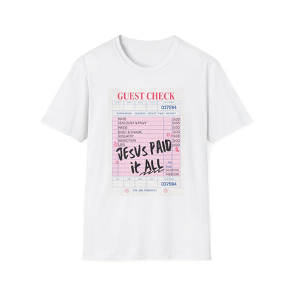 Jesus Paid It All Guest Check T-Shirt