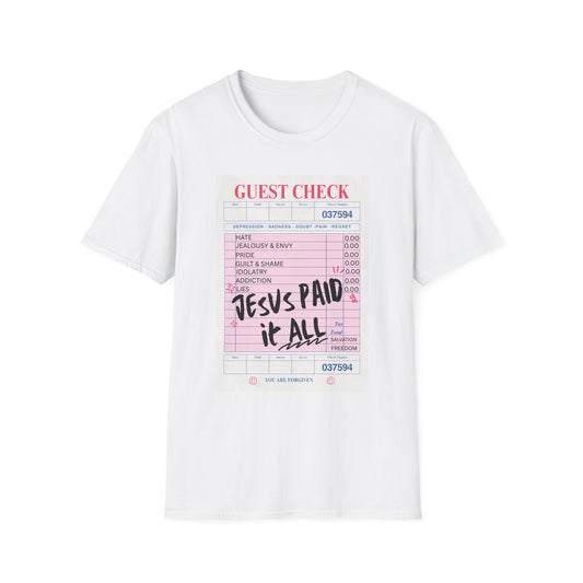 Jesus Paid It All Guest Check T-Shirt