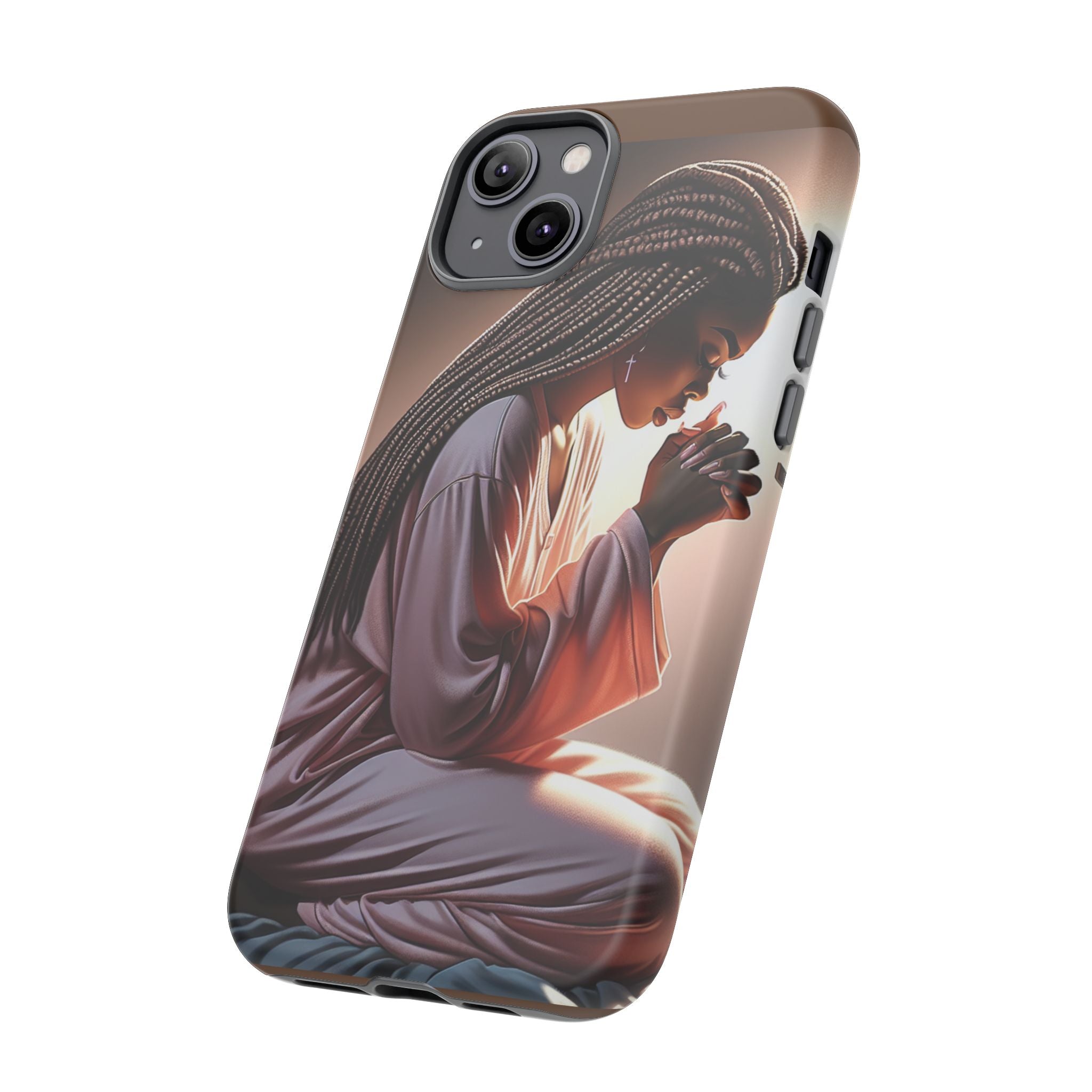 Cell phone case-Woman Praying-Spiritual Prayer Phone Case - Tough Cases with Inspirational Design