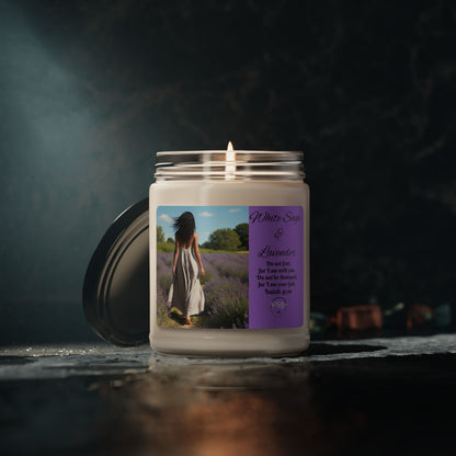 White Sage & Lavender - Relaxing, calming effects of aromatherapy Soy Candle 9oz