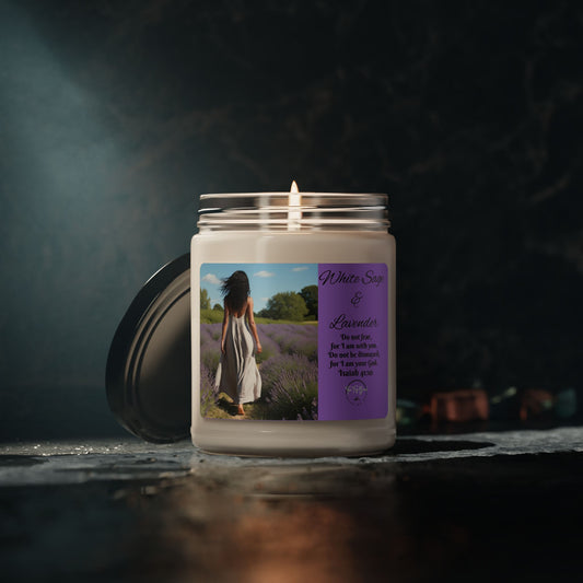 White Sage & Lavender - Relaxing, calming effects of aromatherapy Soy Candle 9oz