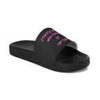 Slides-A Pretty Girl Who Prays Pink/Black Chrisitan Slides for Women