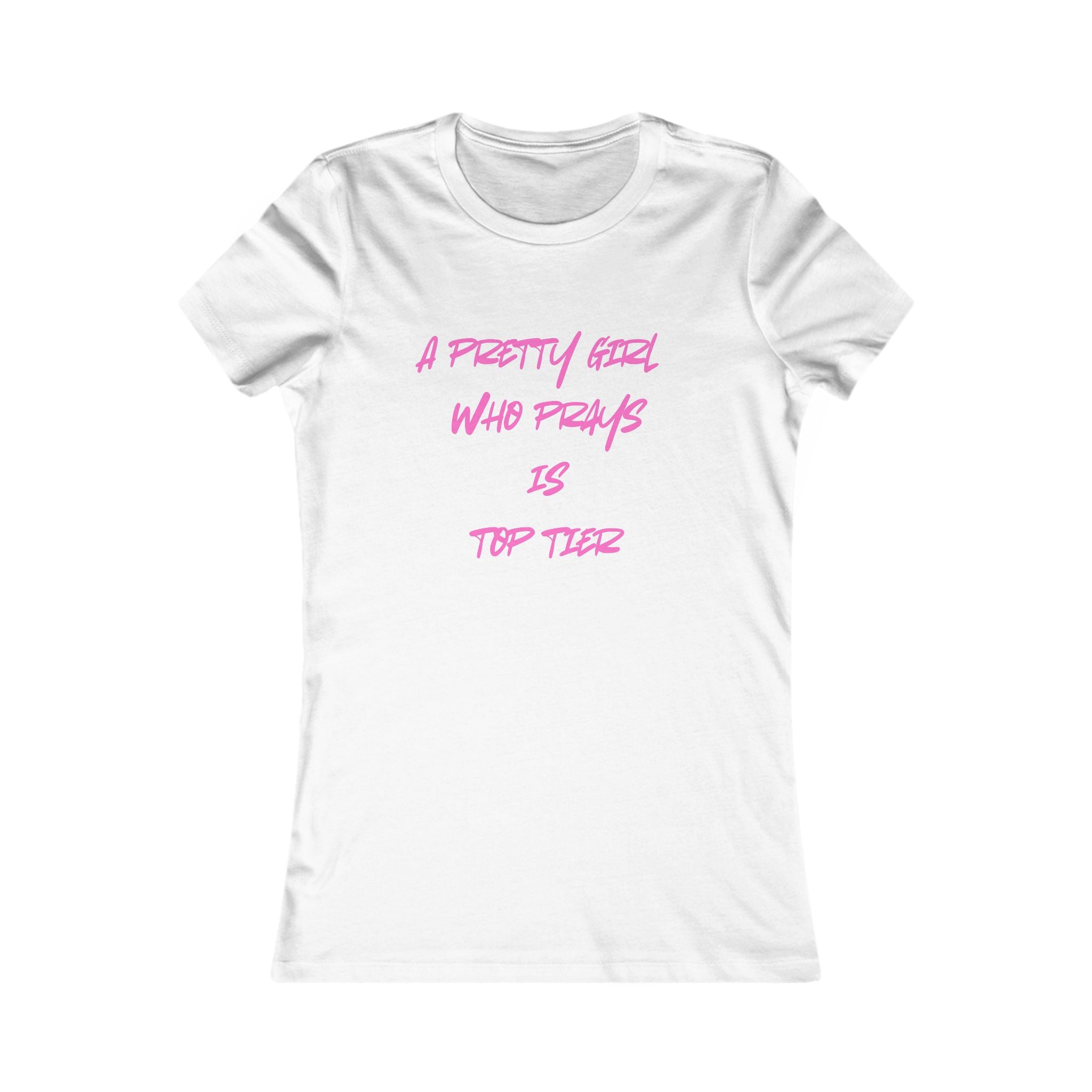 A Pretty Girl Who Prays Women's Tee– trending faith Inspired Tee in various colors