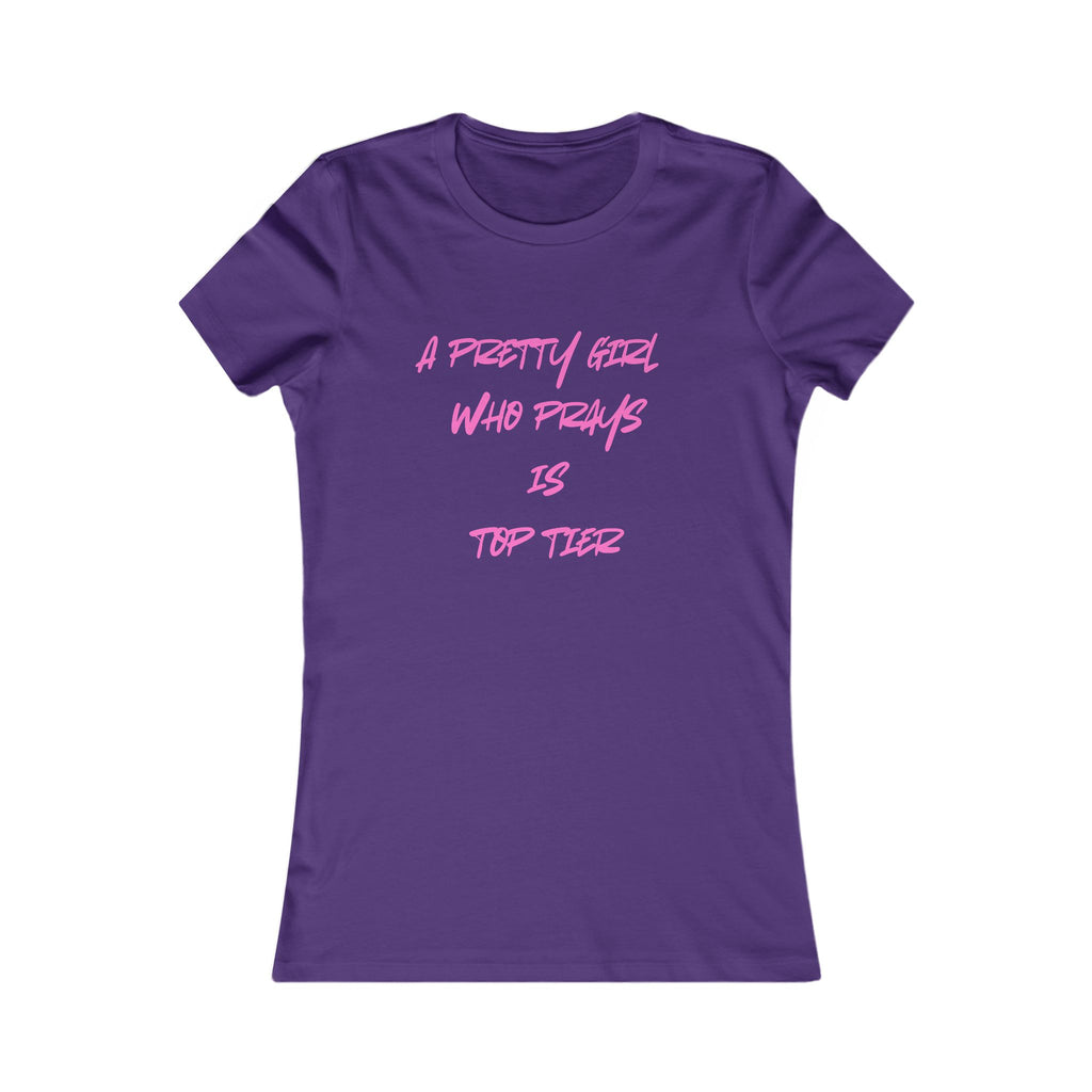 A Pretty Girl Who Prays Women's Tee– trending faith Inspired Tee in various colors
