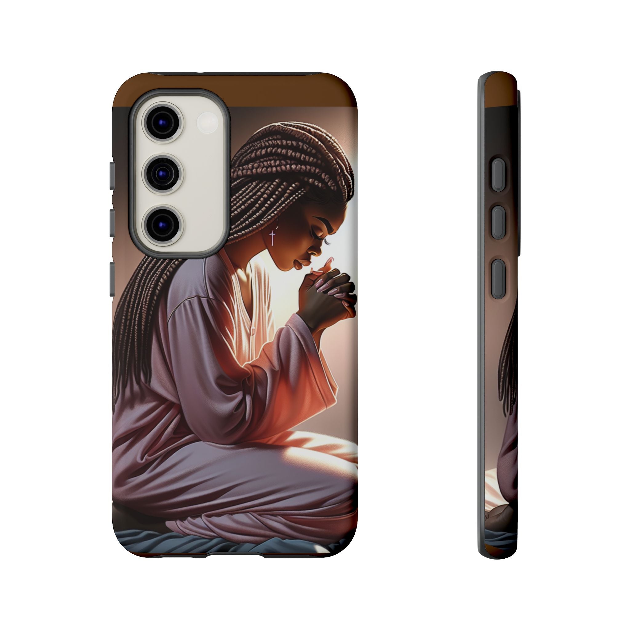 Cell phone case-Woman Praying-Spiritual Prayer Phone Case - Tough Cases with Inspirational Design