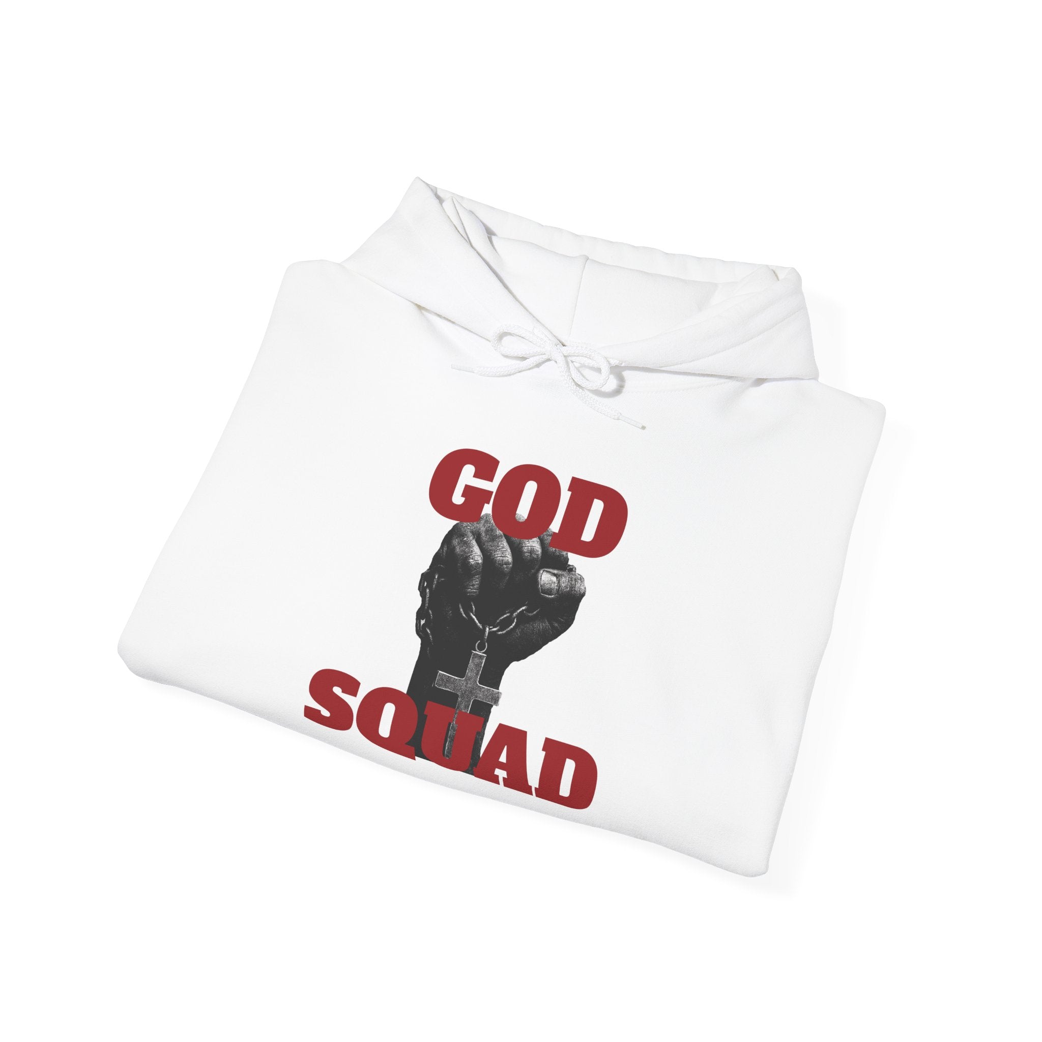 GOD SQUAD by The FOG BRAND- Unisex Hooded Sweatshirt with scripture-Spiritual Gift, Cozy Lounge Wear, Inspirational Apparel, Christian Apparel
