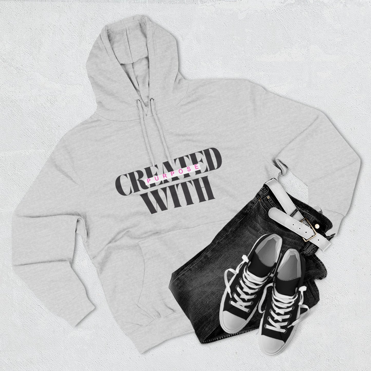 Created With Purpose Hoodie — Inspirational Faith Graphic Hoodie