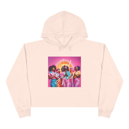 God Squad by THE FOG BRAND-Vibrant Crop Hoodie, Trendy Religious Streetwear, Christian Fashion, Pink, Gift for Her