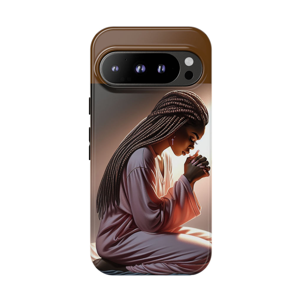 Cell phone case-Woman Praying-Spiritual Prayer Phone Case - Tough Cases with Inspirational Design