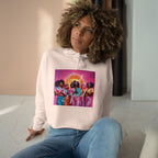 God Squad by THE FOG BRAND-Vibrant Crop Hoodie, Trendy Religious Streetwear, Christian Fashion, Pink, Gift for Her