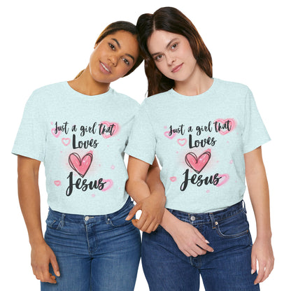 I Just Love Jesus Tee-For Young Women, Colorful, Religious and Christian t-shirt
