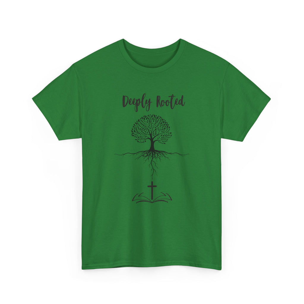 Deeply Rooted Unisex Heavy Cotton Tee - Inspirational Tree Design for Nature Lovers