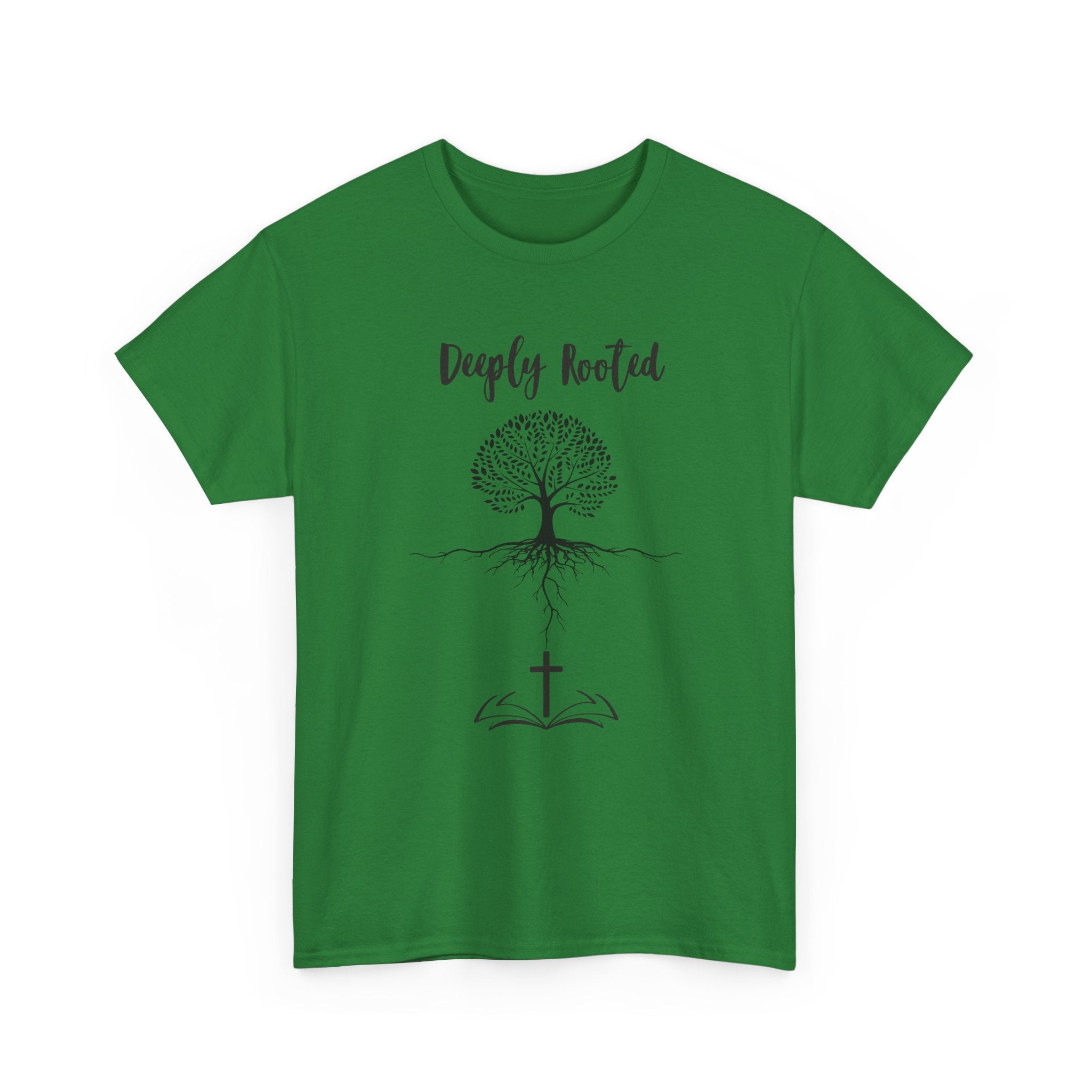 Deeply Rooted Unisex Heavy Cotton Tee - Inspirational Tree Design for Nature Lovers