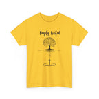 Deeply Rooted Unisex Heavy Cotton Tee - Inspirational Tree Design for Nature Lovers