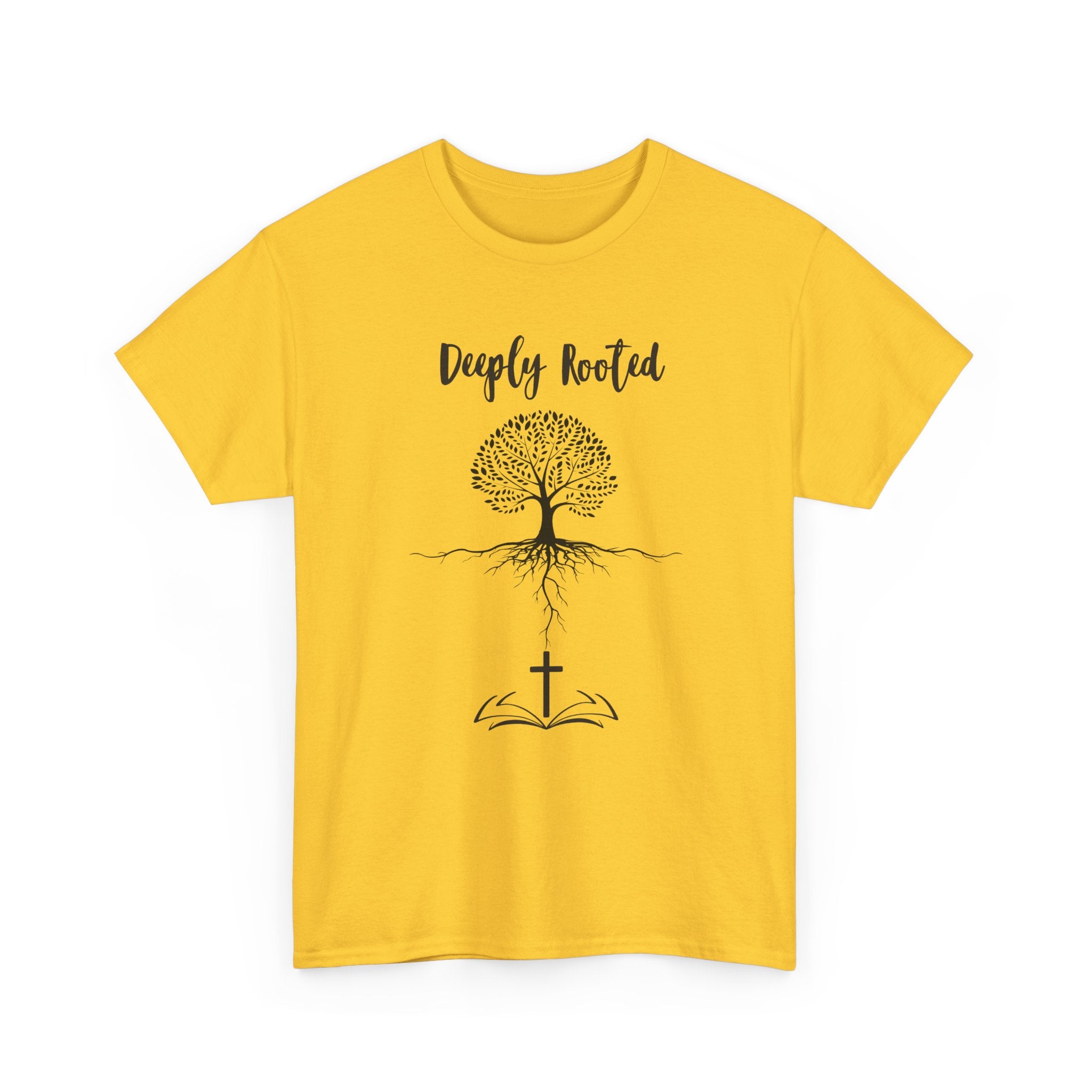 Deeply Rooted Unisex Heavy Cotton Tee - Inspirational Tree Design for Nature Lovers