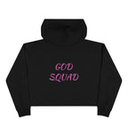 God Squad by THE FOG BRAND-Vibrant Crop Hoodie, Trendy Religious Streetwear, Christian Fashion, Pink, Gift for Her