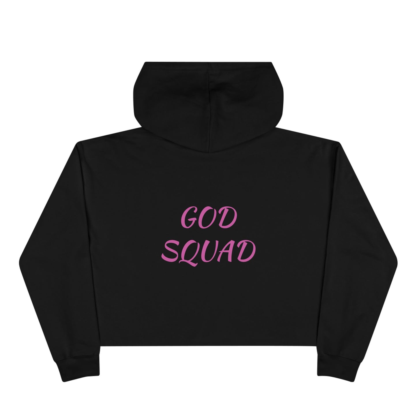 God Squad by THE FOG BRAND-Vibrant Crop Hoodie, Trendy Religious Streetwear, Christian Fashion, Pink, Gift for Her