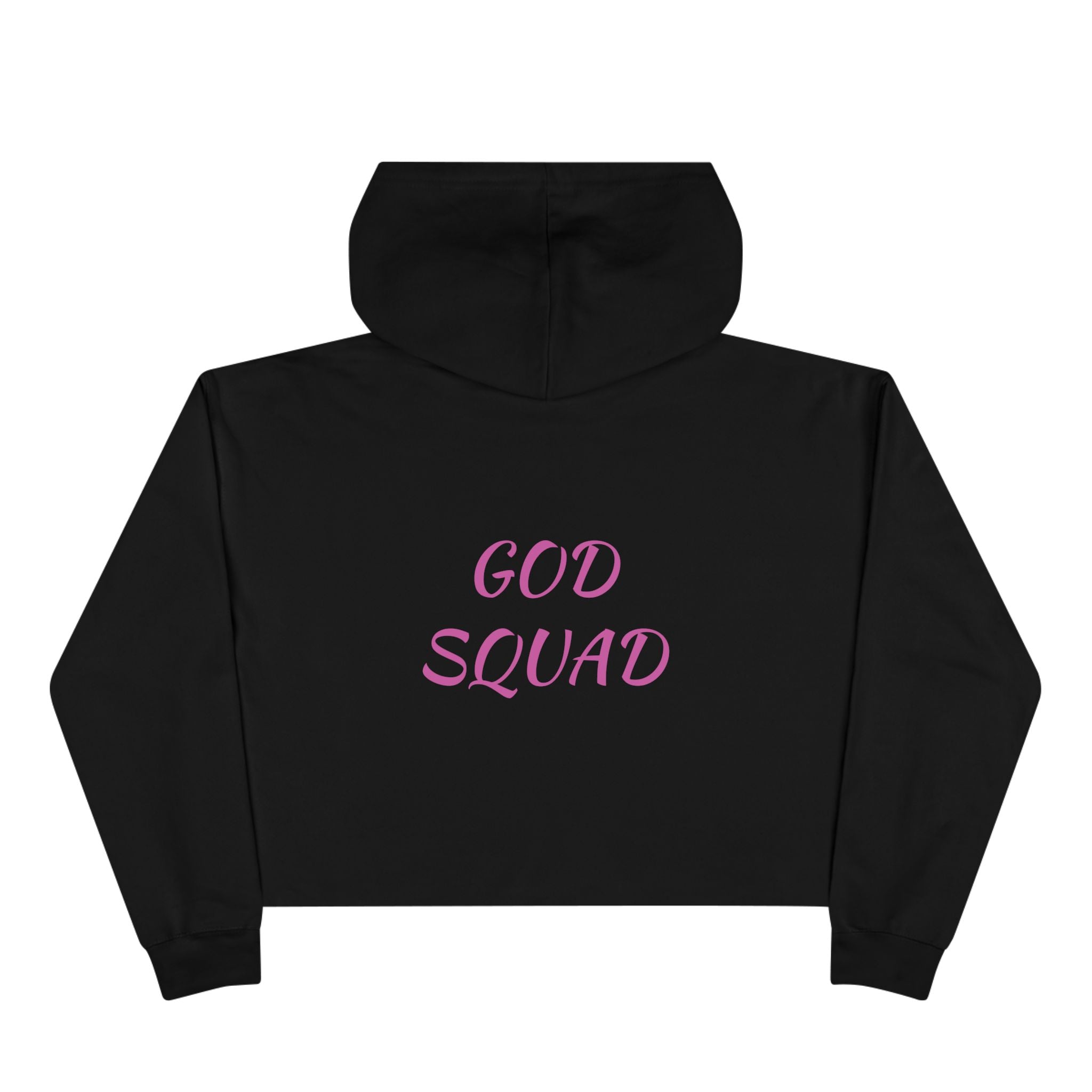 God Squad by THE FOG BRAND-Vibrant Crop Hoodie, Trendy Religious Streetwear, Christian Fashion, Pink, Gift for Her