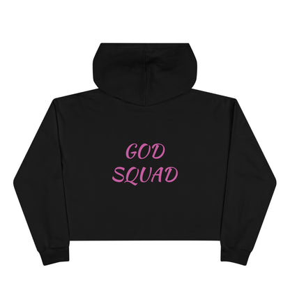 God Squad by THE FOG BRAND-Vibrant Crop Hoodie, Trendy Religious Streetwear, Christian Fashion, Pink, Gift for Her