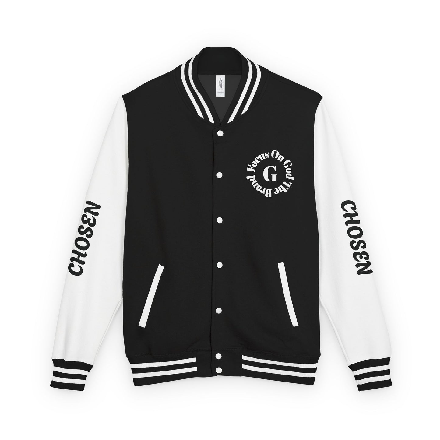 God Squad Unisex Letterman Jacket -THE FOD BRAND'S Bold Cross Design, Christian Strength & Faith Apparel