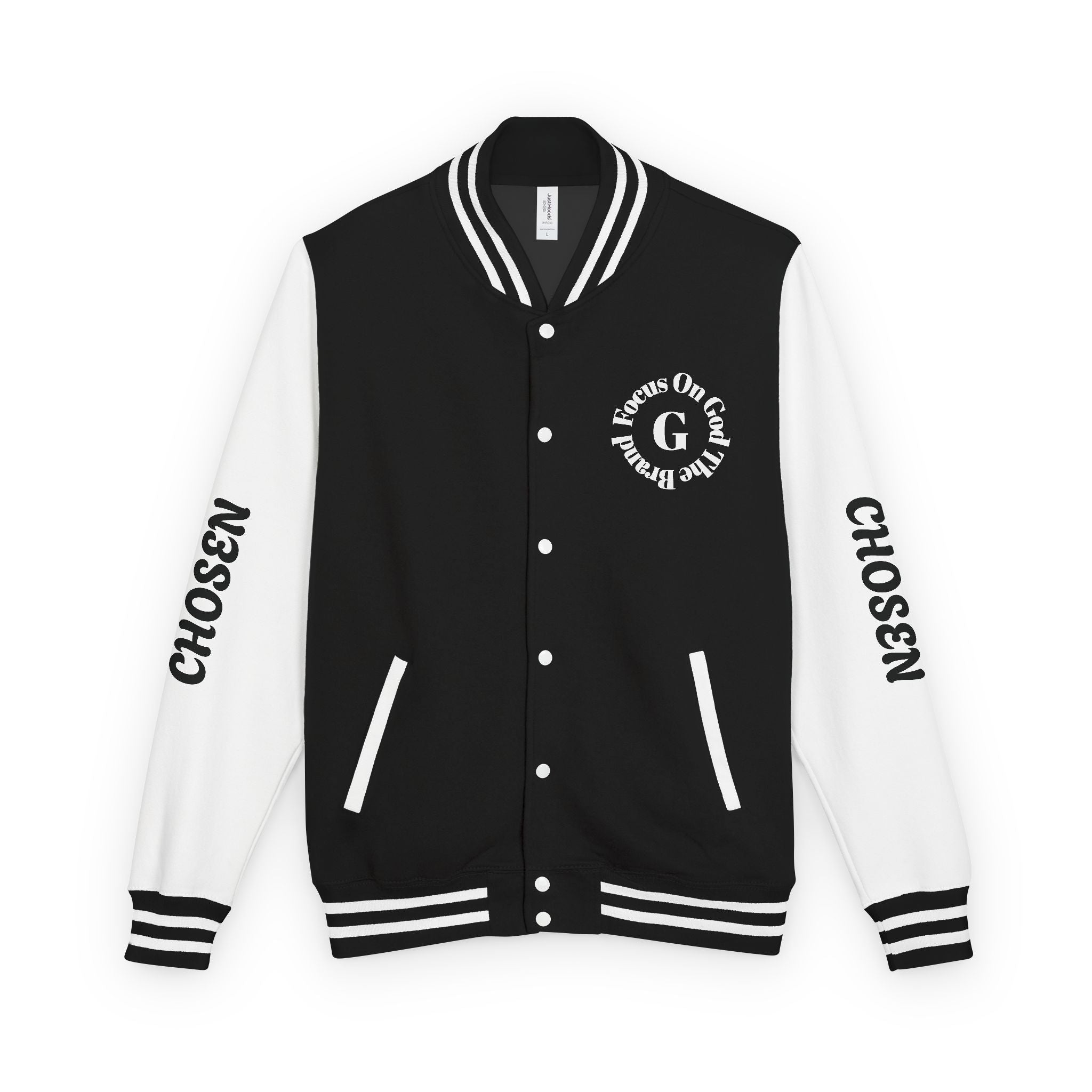 God Squad Unisex Letterman Jacket -THE FOD BRAND'S Bold Cross Design, Christian Strength & Faith Apparel