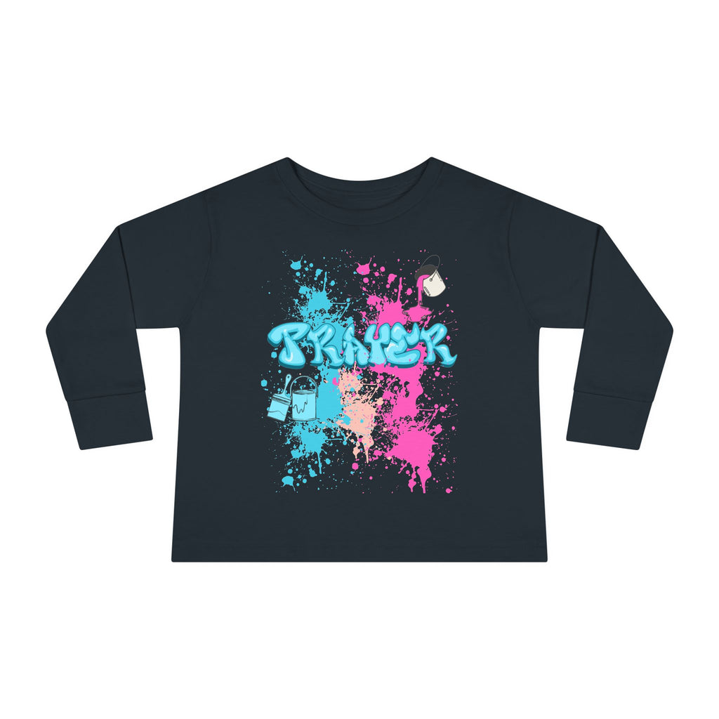 Toddler Long Sleeve Tee with Playful Spill N Splash Paint Design