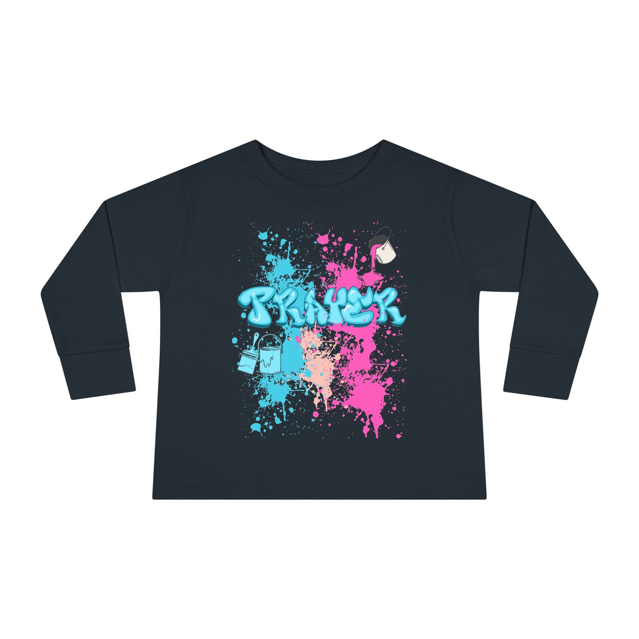 Toddler Long Sleeve Tee with Playful Spill N Splash Paint Design