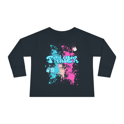 Toddler Long Sleeve Tee with Playful Spill N Splash Paint Design
