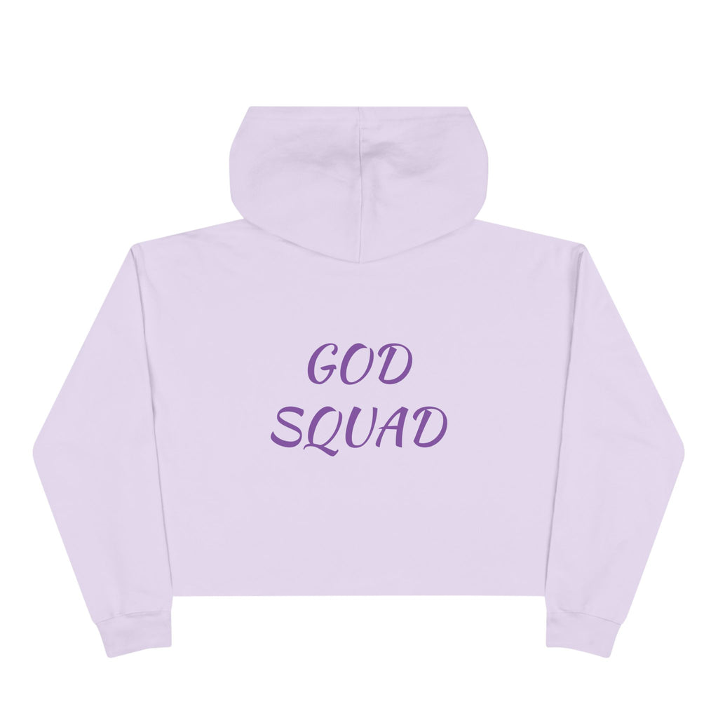 God Squad by THE FOG BRAND-Vibrant Crop Hoodie, Trendy Religious Streetwear, Christian Fashion, Pink, Gift for Her